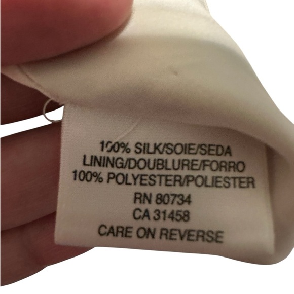 BCBGMaxAzria Strapless Floral 100% Silk Dress Lavender Cream Cocktail Formal 8 - Picture 9 of 9